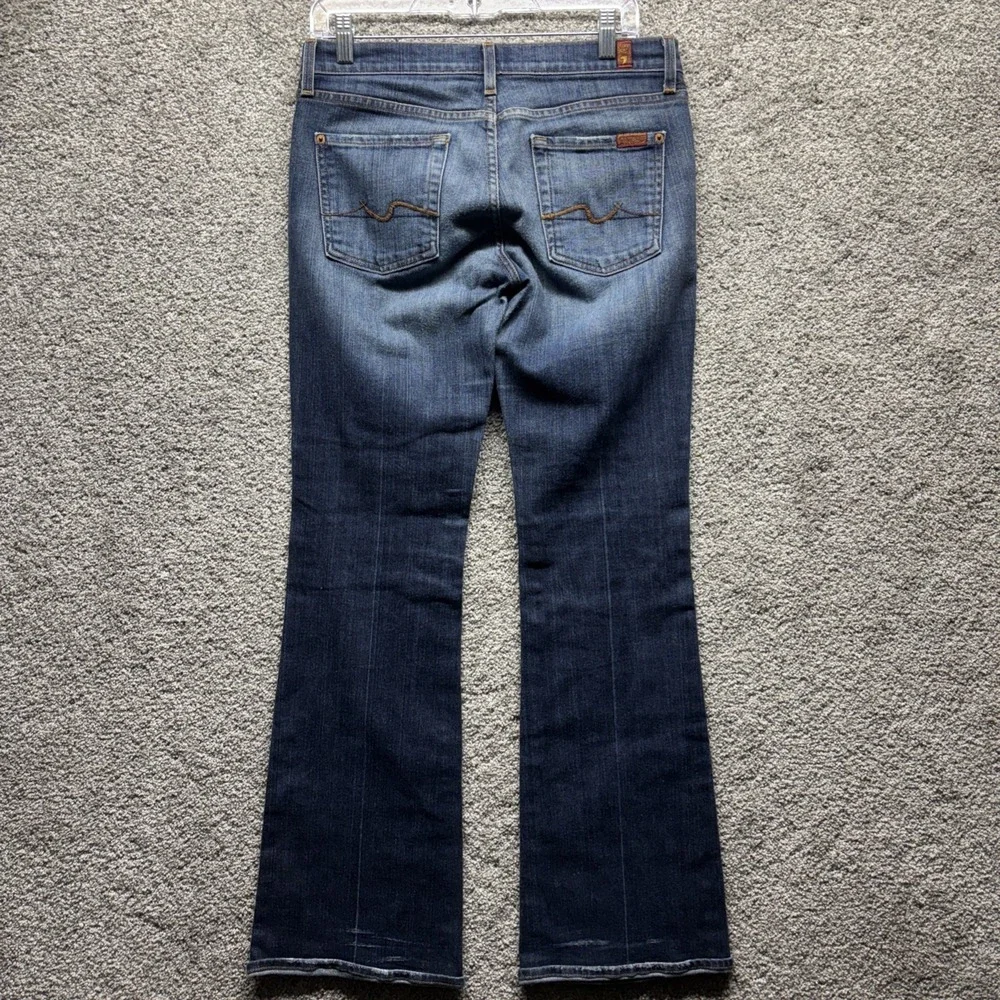 7 for All Mankind Womens Jeans Size 30‎ (32x32) Distressed Dark Wash Flare USA